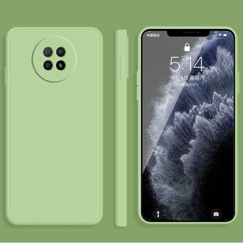 

For Xiaomi Redmi Note 9 5G Solid Color Imitation Liquid Silicone Straight Edge Dropproof Full Coverage Protective Case(Matcha Green)