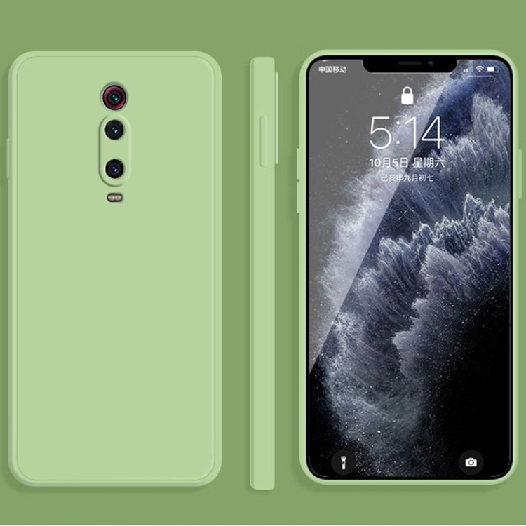 

For Xiaomi Redmi K20 Solid Color Imitation Liquid Silicone Straight Edge Dropproof Full Coverage Protective Case(Matcha Green)