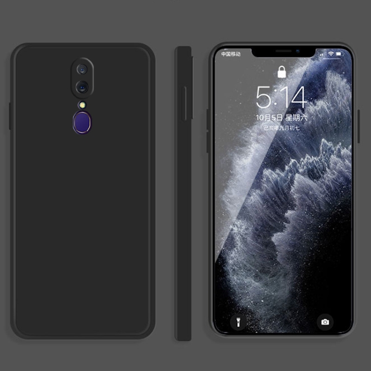 

For OPPO A9 / A9X / F11 Solid Color Imitation Liquid Silicone Straight Edge Dropproof Full Coverage Protective Case(Black)