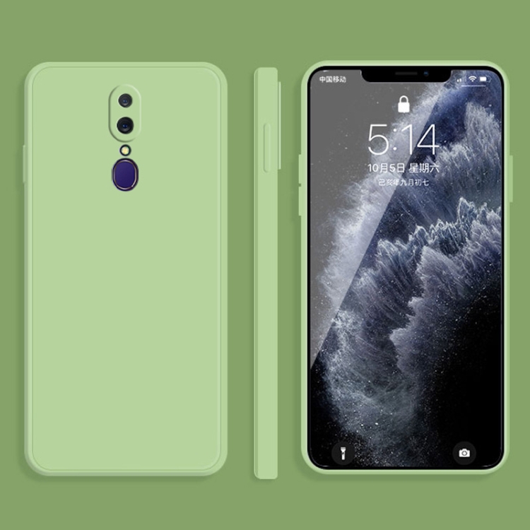 

For OPPO A9 / A9X / F11 Solid Color Imitation Liquid Silicone Straight Edge Dropproof Full Coverage Protective Case(Matcha Green)