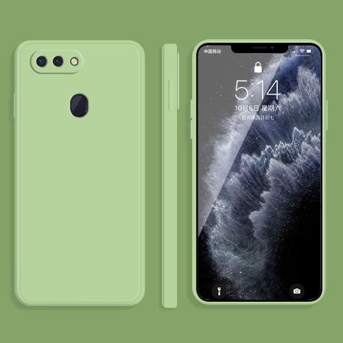 

For OPPO R15 Solid Color Imitation Liquid Silicone Straight Edge Dropproof Full Coverage Protective Case(Matcha Green)