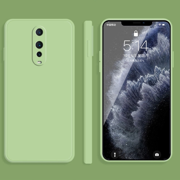 

For OPPO R17 Pro Solid Color Imitation Liquid Silicone Straight Edge Dropproof Full Coverage Protective Case(Matcha Green)