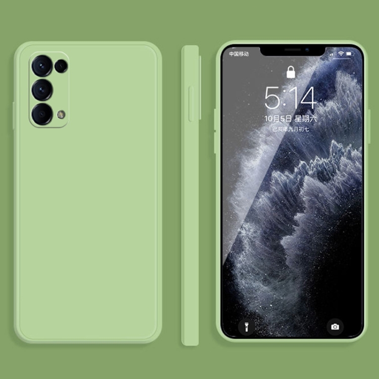 

For OPPO Reno5 Pro Solid Color Imitation Liquid Silicone Straight Edge Dropproof Full Coverage Protective Case(Matcha Green)