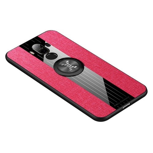 

For Huawei Mate 9 XINLI Stitching Cloth Textue Shockproof TPU Protective Case with Ring Holder(Red)