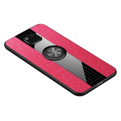 

For Huawei Mate 20 Pro XINLI Stitching Cloth Textue Shockproof TPU Protective Case with Ring Holder(Red)