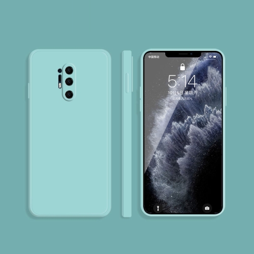 

For OnePlus 8 Pro Solid Color Imitation Liquid Silicone Straight Edge Dropproof Full Coverage Protective Case(Sky Blue)