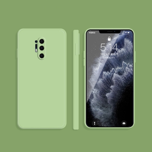 

For OnePlus 8 Pro Solid Color Imitation Liquid Silicone Straight Edge Dropproof Full Coverage Protective Case(Matcha Green)