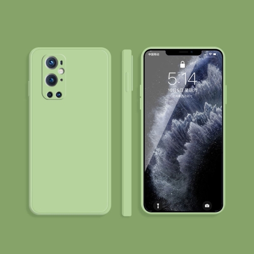 

For OnePlus 9 Pro Solid Color Imitation Liquid Silicone Straight Edge Dropproof Full Coverage Protective Case(Matcha Green)