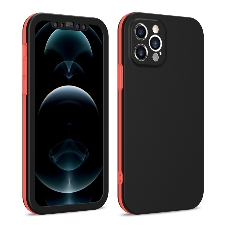 

Dual-color 360 Degrees Full Coverage Protective PC + TPU Shockproof Case For iPhone 12 Pro(Black)