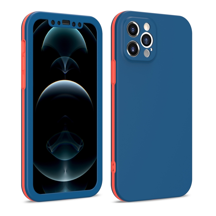 

Dual-color 360 Degrees Full Coverage Protective PC + TPU Shockproof Case For iPhone 12 Pro(Blue)