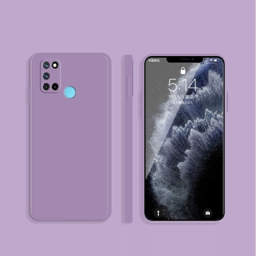 

For OPPO Realme 7i / C17 Solid Color Imitation Liquid Silicone Straight Edge Dropproof Full Coverage Protective Case(Purple)