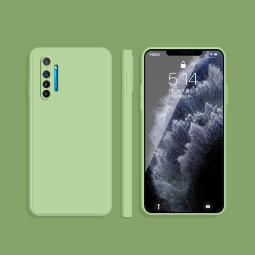 

For OPPO Realme X2 / K5 Solid Color Imitation Liquid Silicone Straight Edge Dropproof Full Coverage Protective Case(Matcha Green)