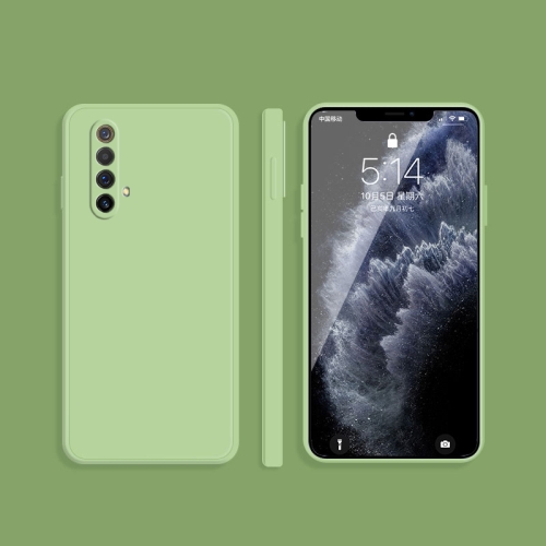 

For OPPO Realme X50 5G Solid Color Imitation Liquid Silicone Straight Edge Dropproof Full Coverage Protective Case(Matcha Green)