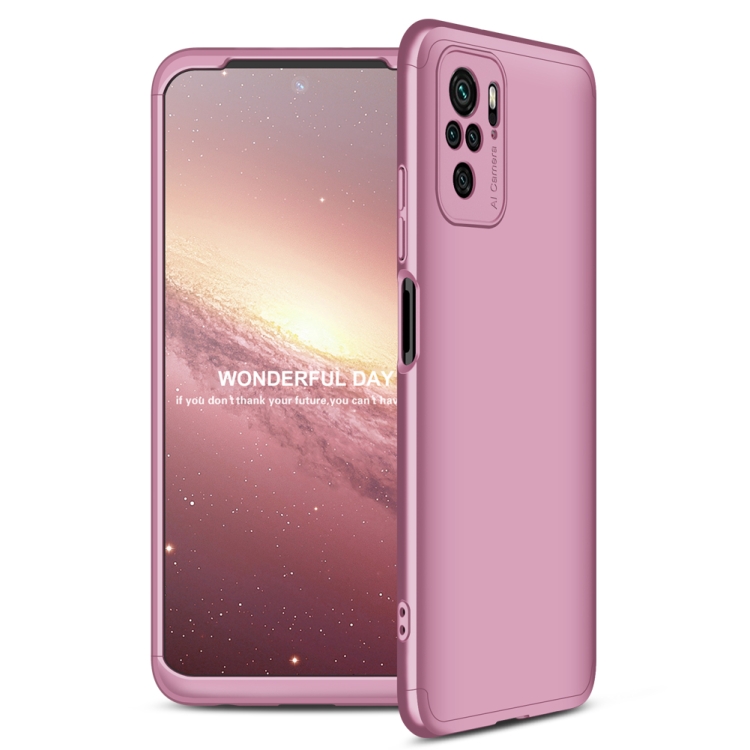 

For Xiaomi Redmi Note 10 GKK Three Stage Splicing Full Coverage PC Case(Rose Gold)