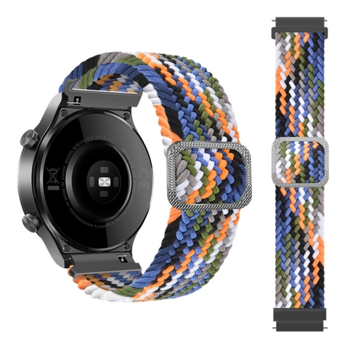 

For Samsung Galaxy Watch Active Adjustable Nylon Braided Elasticity Replacement Strap Watchband(Colorful Denim)
