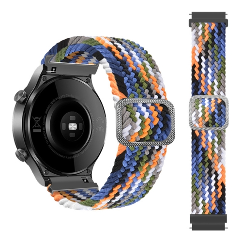 

For Samsung Galaxy Watch 46mm Adjustable Nylon Braided Elasticity Replacement Strap Watchband(Colorful Denim)