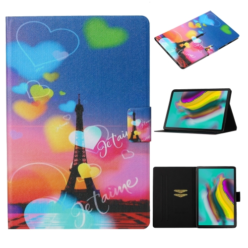 

For Samsung Galaxy Tab A7 Lite 8.7 (2021) T220 Voltage Texture Coloured Drawing Horizontal Flip Leather Case with Holder & Card Slot(Romantic Tower)