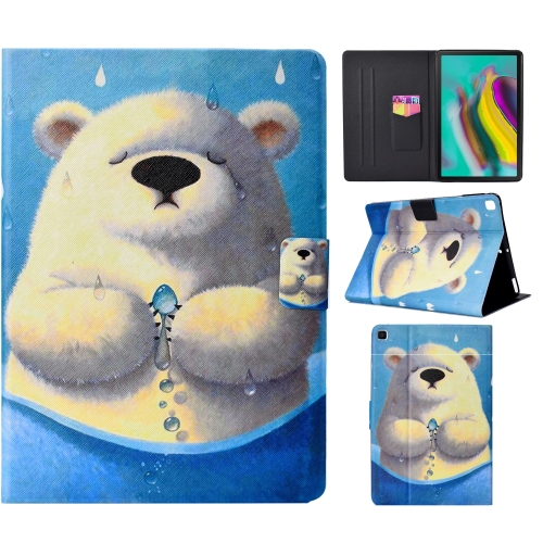 

For Samsung Galaxy Tab A7 Lite 8.7 (2021) T220 Voltage Texture Coloured Drawing Horizontal Flip Leather Case with Holder & Card Slot(Polar Bear)