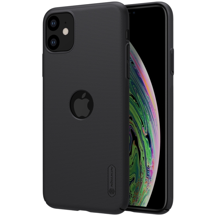 

For iPhone 11 NILLKIN Frosted Concave-convex Texture PC Case with Logo Cutout(Black)