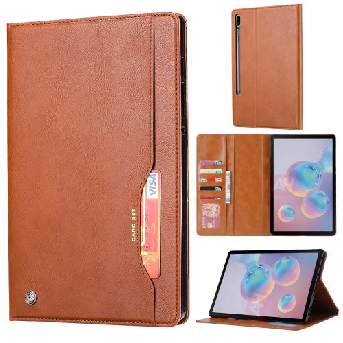 

For Samsung Galaxy Tab S7 FE/S7 Lite/T730/T735/T736B Knead Skin Texture Horizontal Flip Leather Case with Photo Frame & Holder & Card Slots & Wallet(Brown)