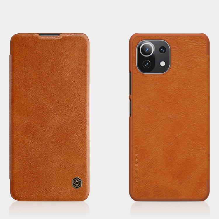 

For Xiaomi Mi 11 Lite 5G / 4G NILLKIN QIN Series Crazy Horse Texture Horizontal Flip Leather Case with Card Slot(Brown)