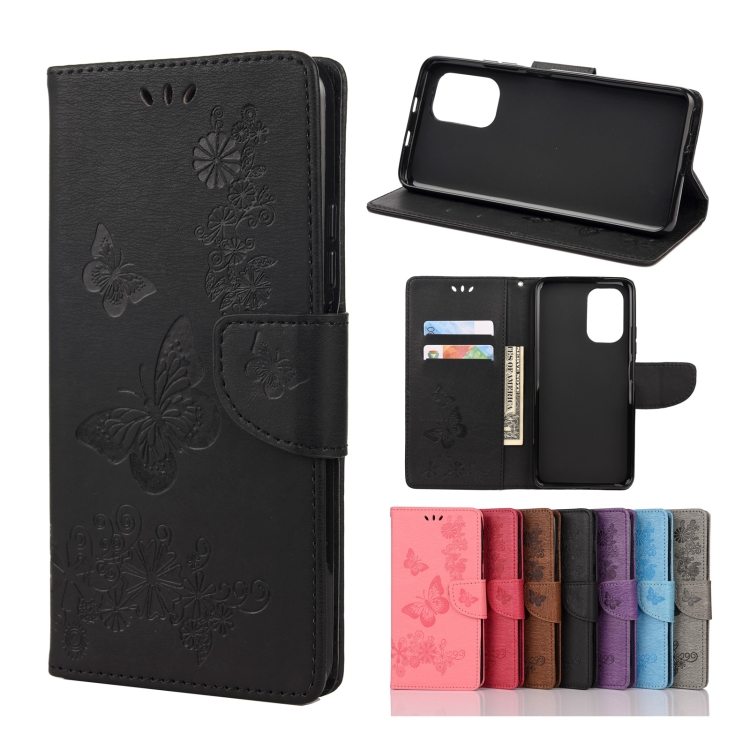 

For Xiaomi Redmi Note 10S Butterflies Embossing Horizontal Flip Leather Case with Holder & Card Slots & Wallet(Black)