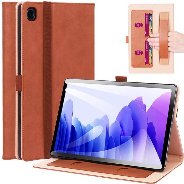 

For Samsung Galaxy Tab A7 10.4 (2020) T500 Business Retro PU Horizontal Flip Leather Case with Holder & Card Slots & Hand Strap(Brown)