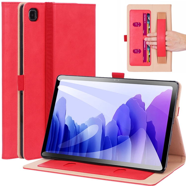 

For Samsung Galaxy Tab A7 10.4 (2020) T500 Business Retro PU Horizontal Flip Leather Case with Holder & Card Slots & Hand Strap(Red)