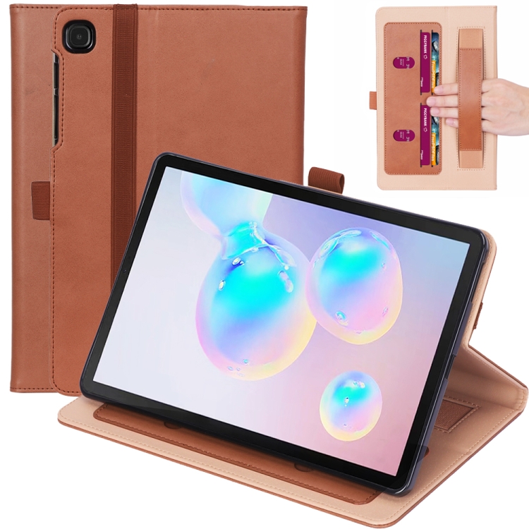 

For Samsung Galaxy Tab S6 Lite 10.4 P610 Business Retro PU Horizontal Flip Leather Case with Holder & Card Slots & Hand Strap(Brown)