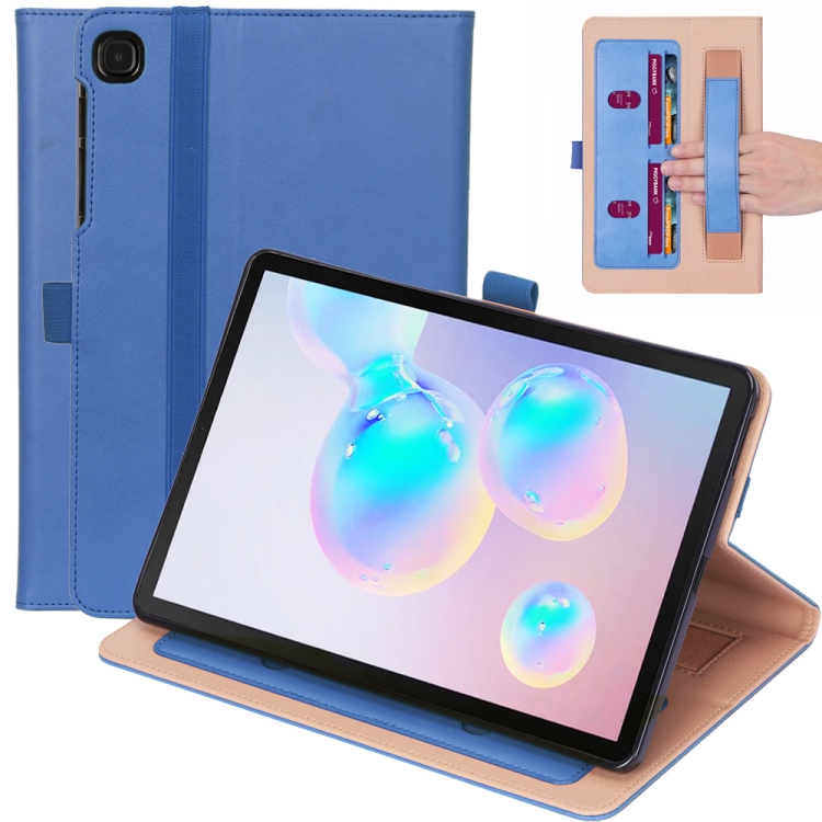 

For Samsung Galaxy Tab S6 Lite 10.4 P610 Business Retro PU Horizontal Flip Leather Case with Holder & Card Slots & Hand Strap(Blue)