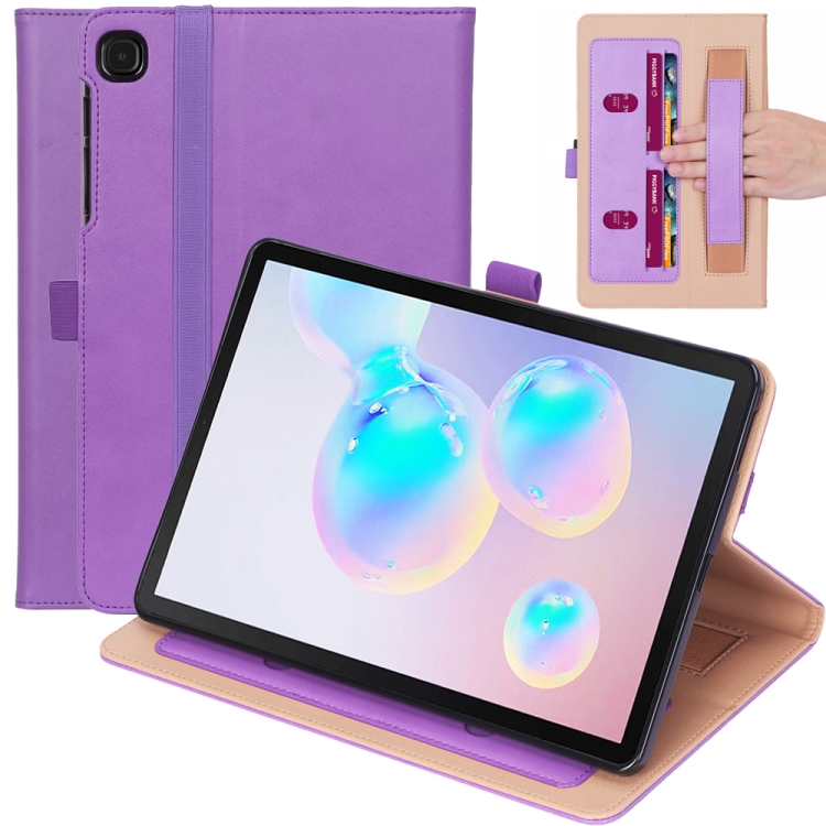 

For Samsung Galaxy Tab S6 Lite 10.4 P610 Business Retro PU Horizontal Flip Leather Case with Holder & Card Slots & Hand Strap(Purple)