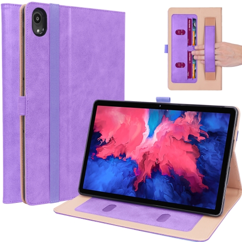 

For Lenovo Tab P11 (Tab-J606F) Business Retro PU Horizontal Flip Leather Case with Holder & Card Slots & Hand Strap(Purple)