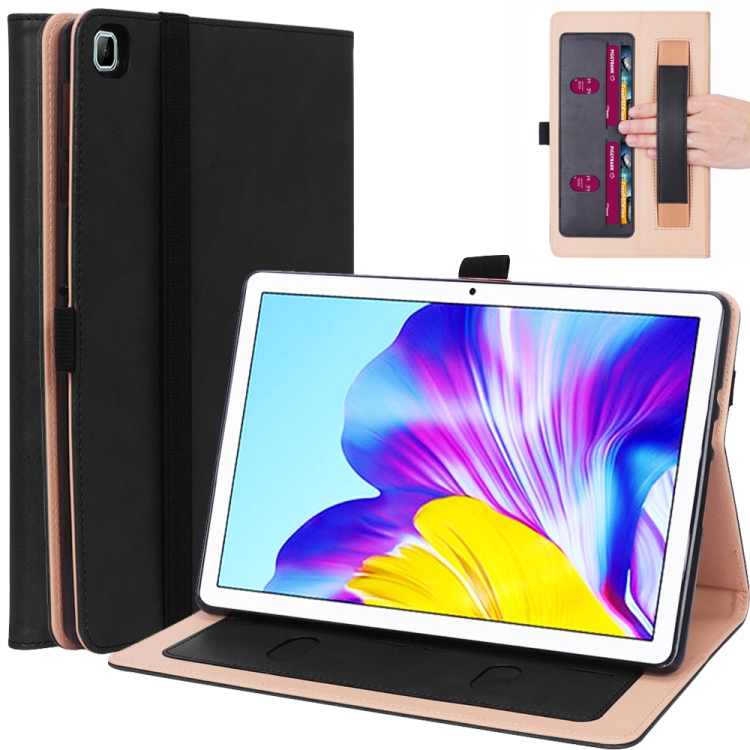 

For Huawei Honor Pad 7 / 6 / T6 / X6 Business Retro PU Horizontal Flip Leather Case with Holder & Card Slots & Hand Strap(Black)