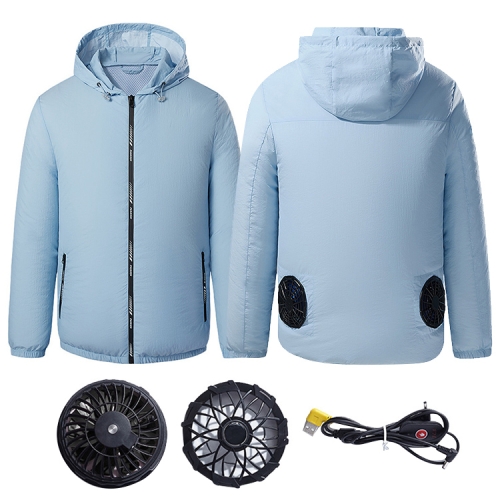 

Outdoor Cooling Sun Protection Work Clothes with Fan, Size:M(Light Blue)