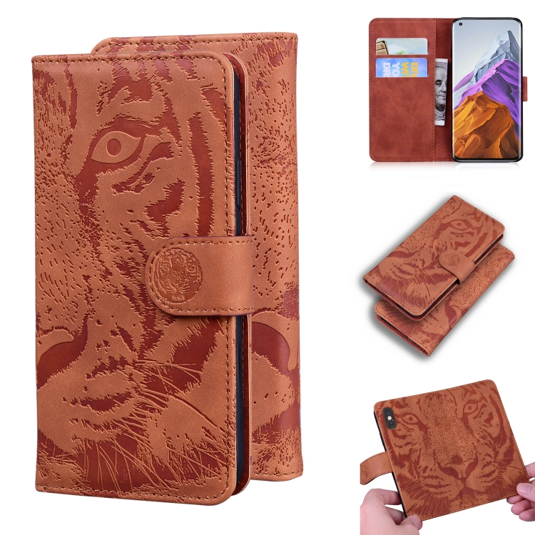 

For Xiaomi Mi 11 Pro Tiger Embossing Pattern Horizontal Flip Leather Case with Holder & Card Slots & Wallet(Brown)