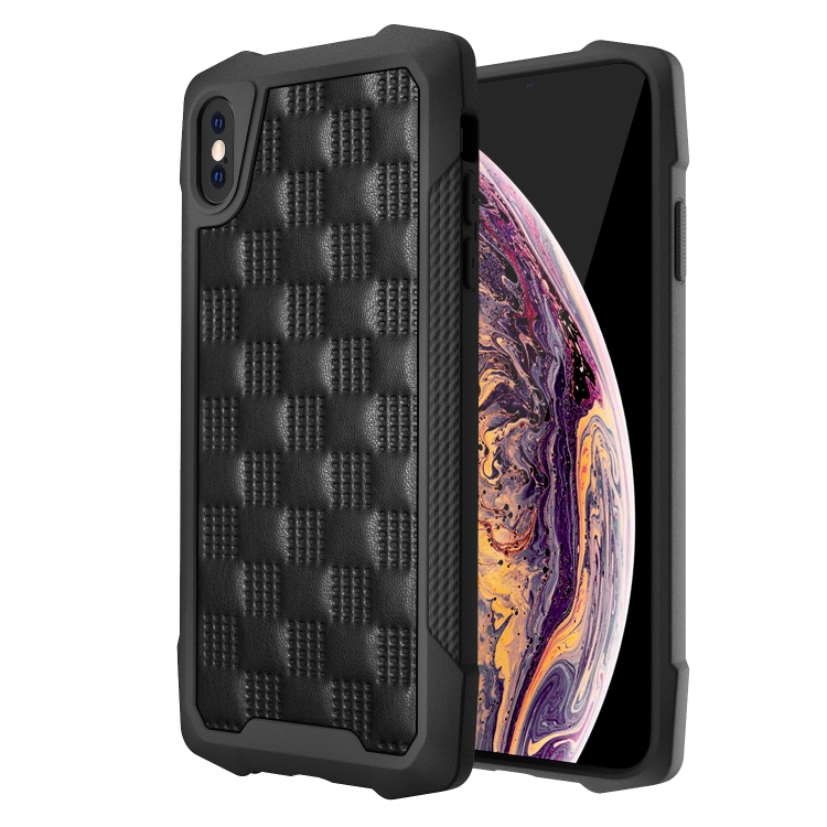 

3D Embossed PU + PC + TPU Skidproof Shockproof Case For iPhone XS / X(Black)