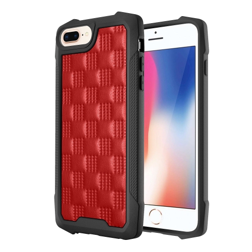 

3D Embossed PU + PC + TPU Skidproof Shockproof Case For iPhone 8 Plus / 7 Plus / 6s Plus / 6 Plus(Red)