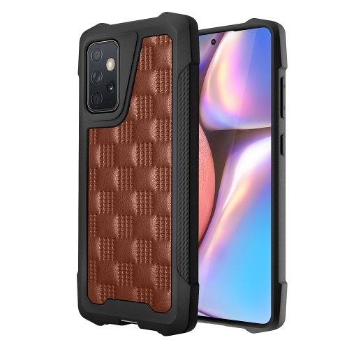 

For Samsung Galaxy A72 5G / 4G 3D Embossed PU + PC + TPU Skidproof Shockproof Case(Brown)
