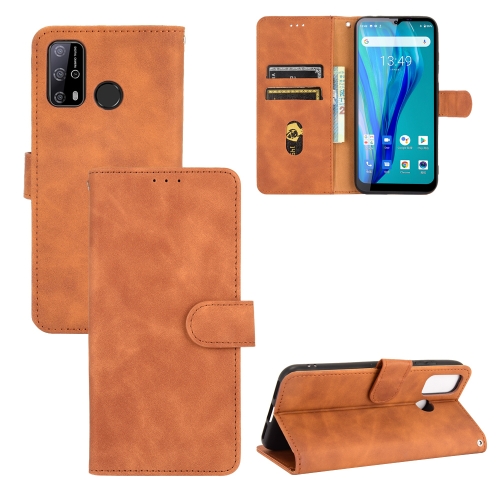 

For Oukitel C23 Pro Solid Color Skin Feel Magnetic Buckle Horizontal Flip Calf Texture PU Leather Case with Holder & Card Slots & Wallet(Brown)