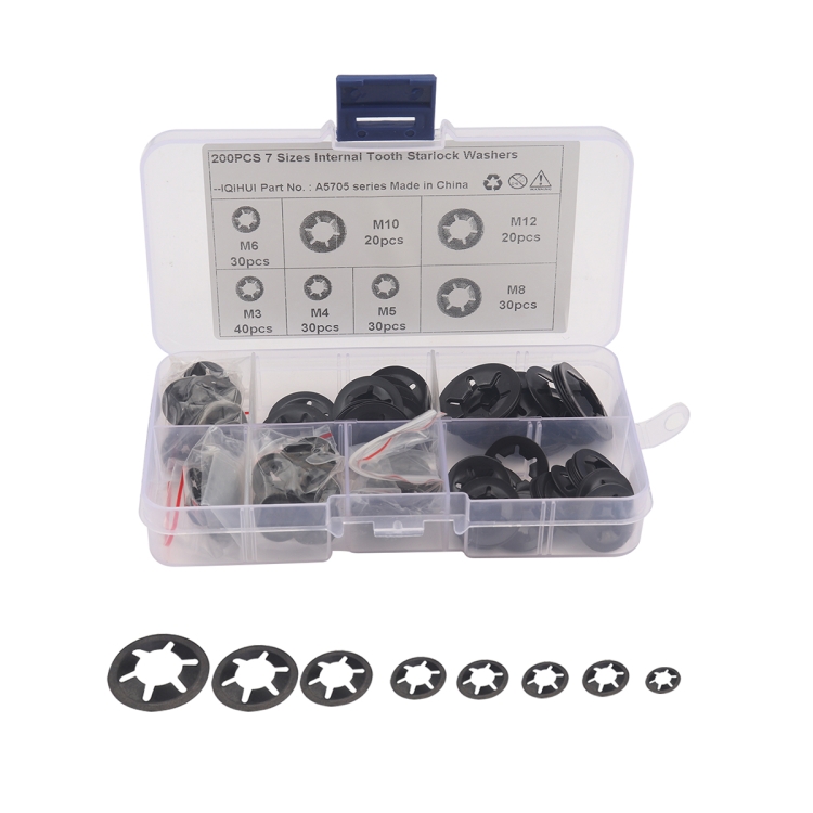 

A5705 200 PCS Torx Bearing Clamp Retaining Ring Manganese Steel Quick Speed Locking Washer