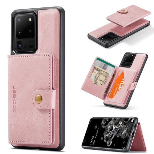 

For Samsung Galaxy Note20 Ultra JEEHOOD Retro Magnetic Detachable Protective Case with Wallet & Card Slot & Holder(Pink)