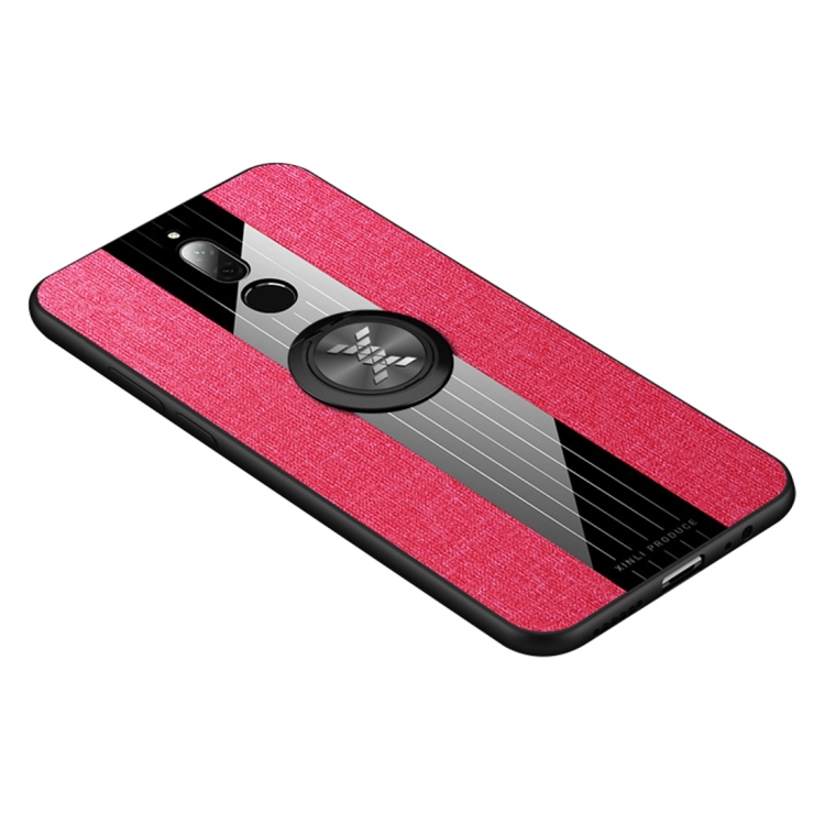 

For Huawei Maimang 6 XINLI Stitching Cloth Textue Shockproof TPU Protective Case with Ring Holder(Red)