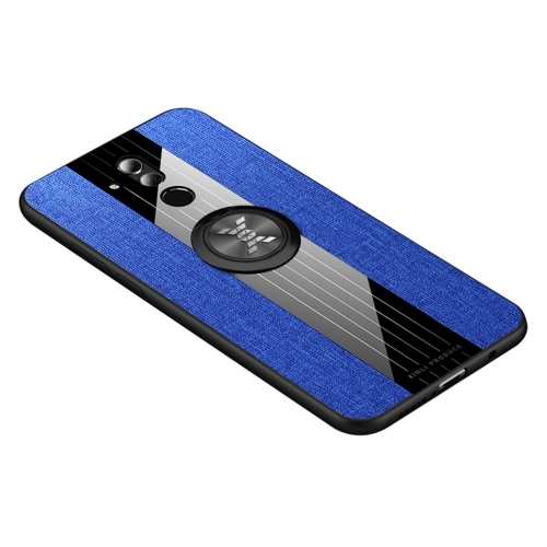 

For Huawei Mate 20 Lite / Maimang 7 XINLI Stitching Cloth Textue Shockproof TPU Protective Case with Ring Holder(Blue)