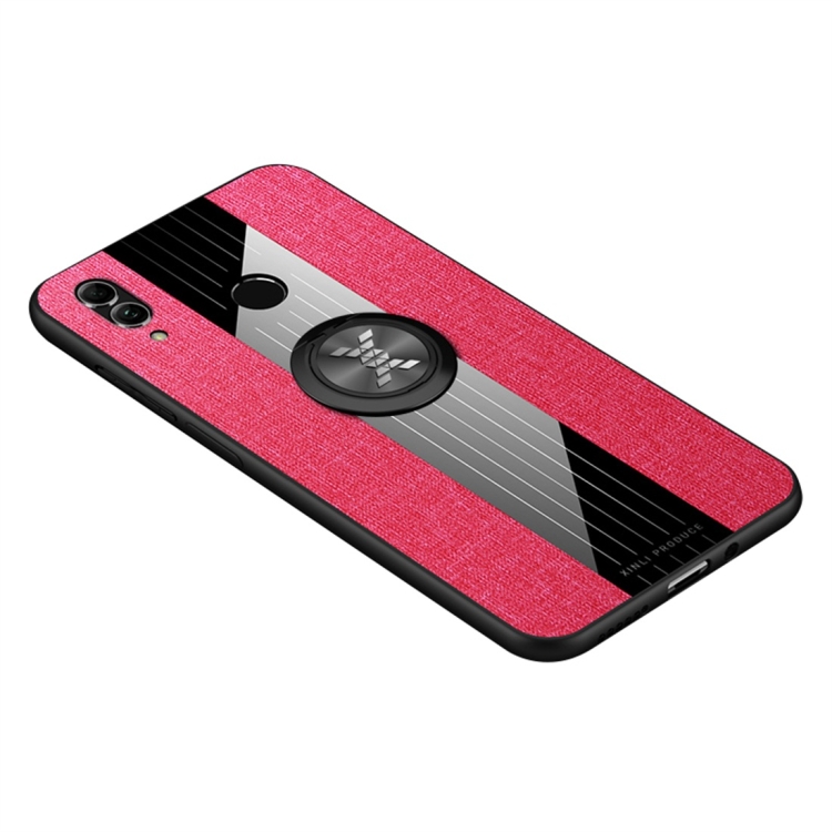 

For Huawei Honor 10 Lite XINLI Stitching Cloth Textue Shockproof TPU Protective Case with Ring Holder(Red)