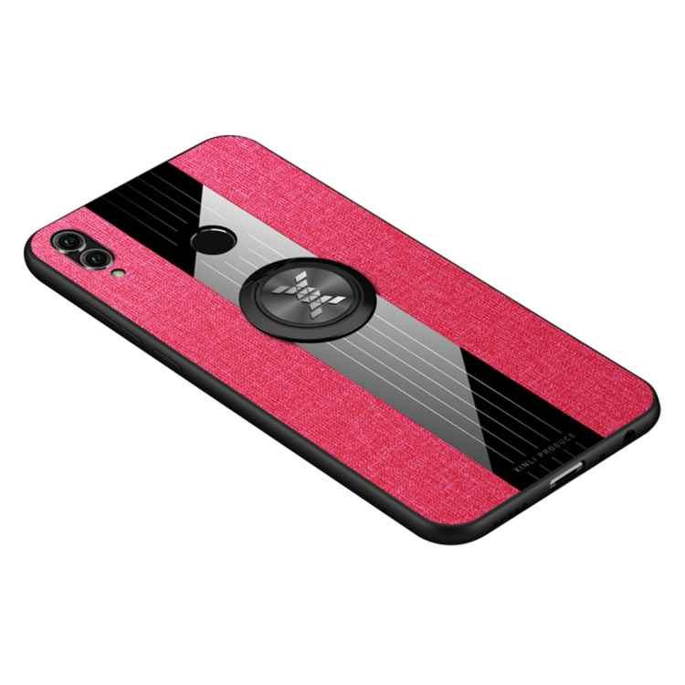 

For Huawei Honor 8X XINLI Stitching Cloth Textue Shockproof TPU Protective Case with Ring Holder(Red)