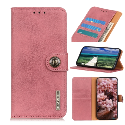 

For Sony Xperia 5 III KHAZNEH Cowhide Texture Horizontal Flip Leather Case with Holder & Card Slots & Wallet(Pink)