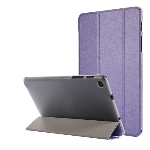 

Silk Texture Three-fold Horizontal Flip Leather Case with Holder & Pen Slot For Samsung Galaxy Tab A7 Lite 8.7 T220 / T225(Purple)