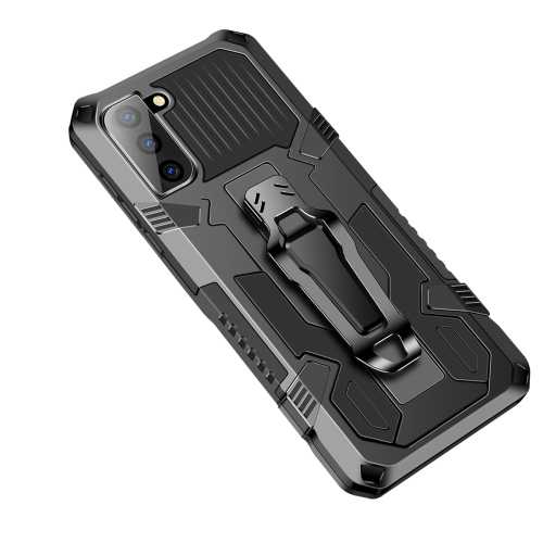 

For Samsung Galaxy S21 FE Armor Warrior Shockproof PC + TPU Protective Case(Black)