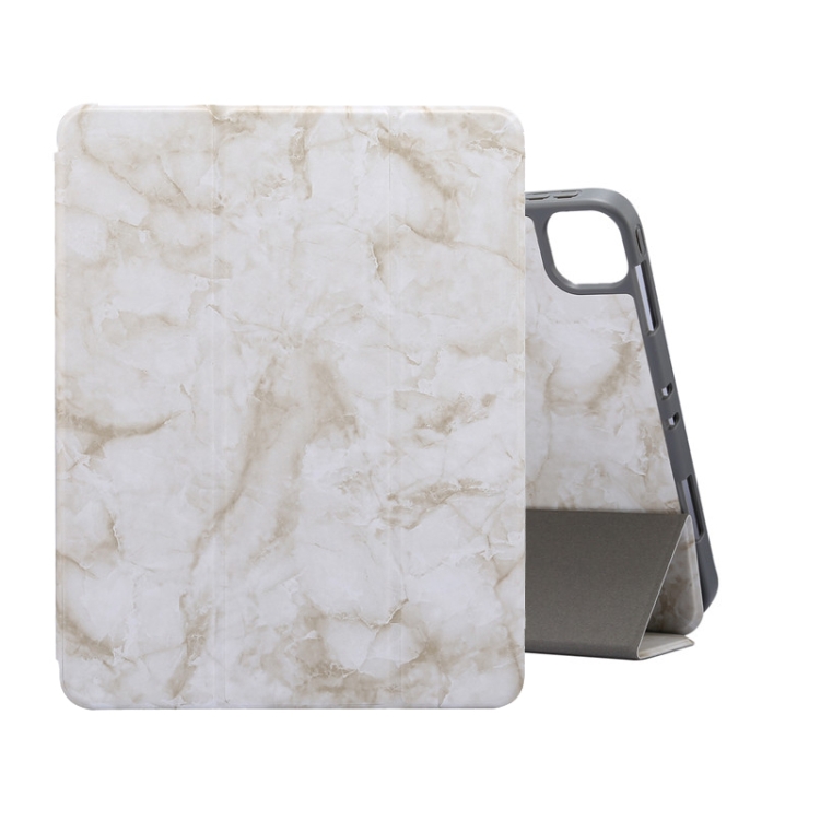 

For iPad Pro 11 (2021) Marble Texture Horizontal Flip Leather Case with Three-folding Holder & Sleep / Wake-up Function(Grey)