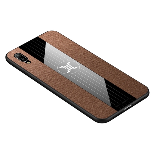 

For Huawei Enjoy 9e XINLI Stitching Cloth Textue Shockproof TPU Protective Case(Brown)